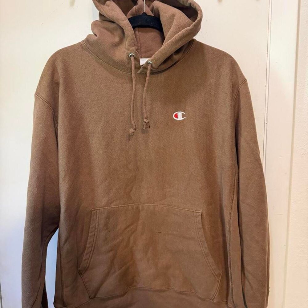 Champion Men's Brown and Tan Hoodie
